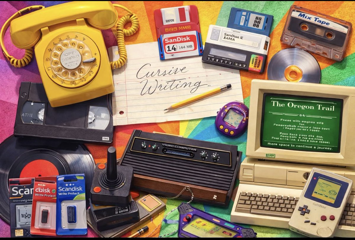 englishrose0512's tweet image. Be honest…
What’s one thing from the 80’s or 90’s that would absolutely confuse today’s kids? 😆

I’ll start:
📼 Rewinding a VHS before returning it to Blockbuster

Your turn ⬇️
(Extra points if it involves a cord, a dial, or a cassette)

#80sKids
#90sKids
#ThrowbackFun