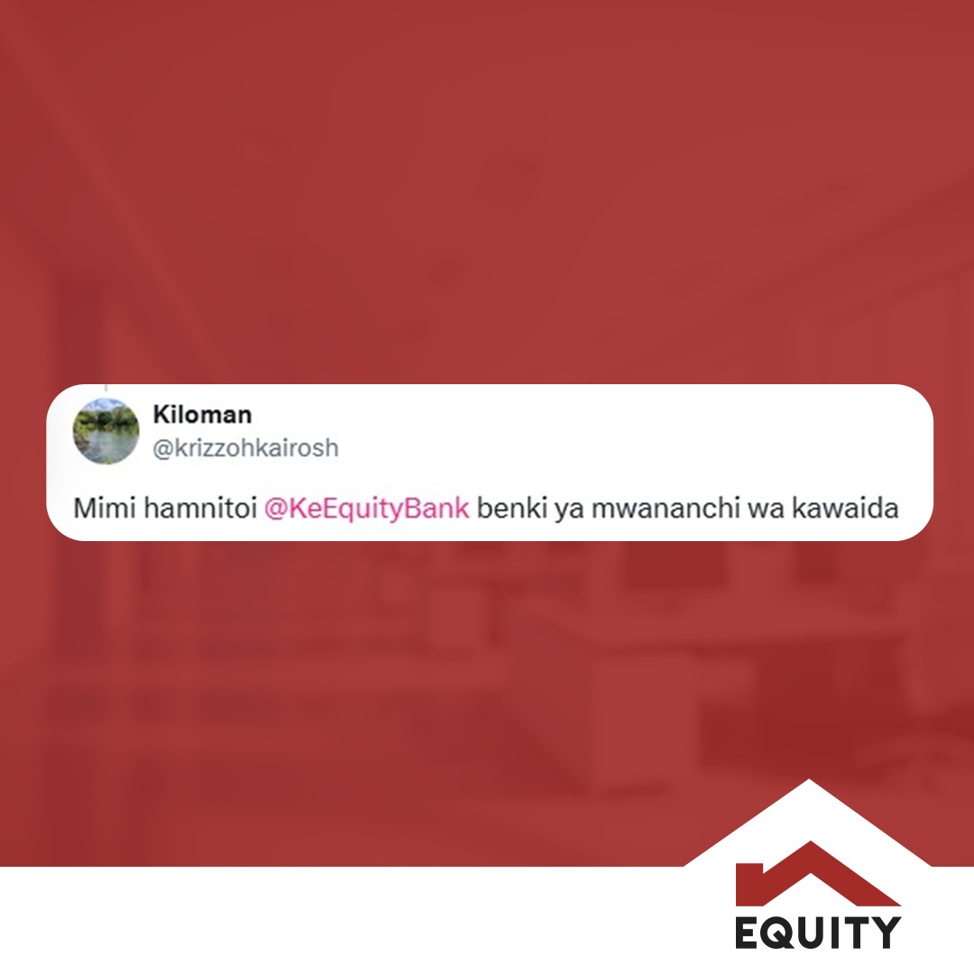 KeEquityBank's tweet image. When our customers say “hamnitoi Equity”, we know we’re doing something right.​

Proud to be the bank that understands and stands with the everyday Kenyan. 

Thank you for the appreciation.

#EquityBank #CustomerAppreciation