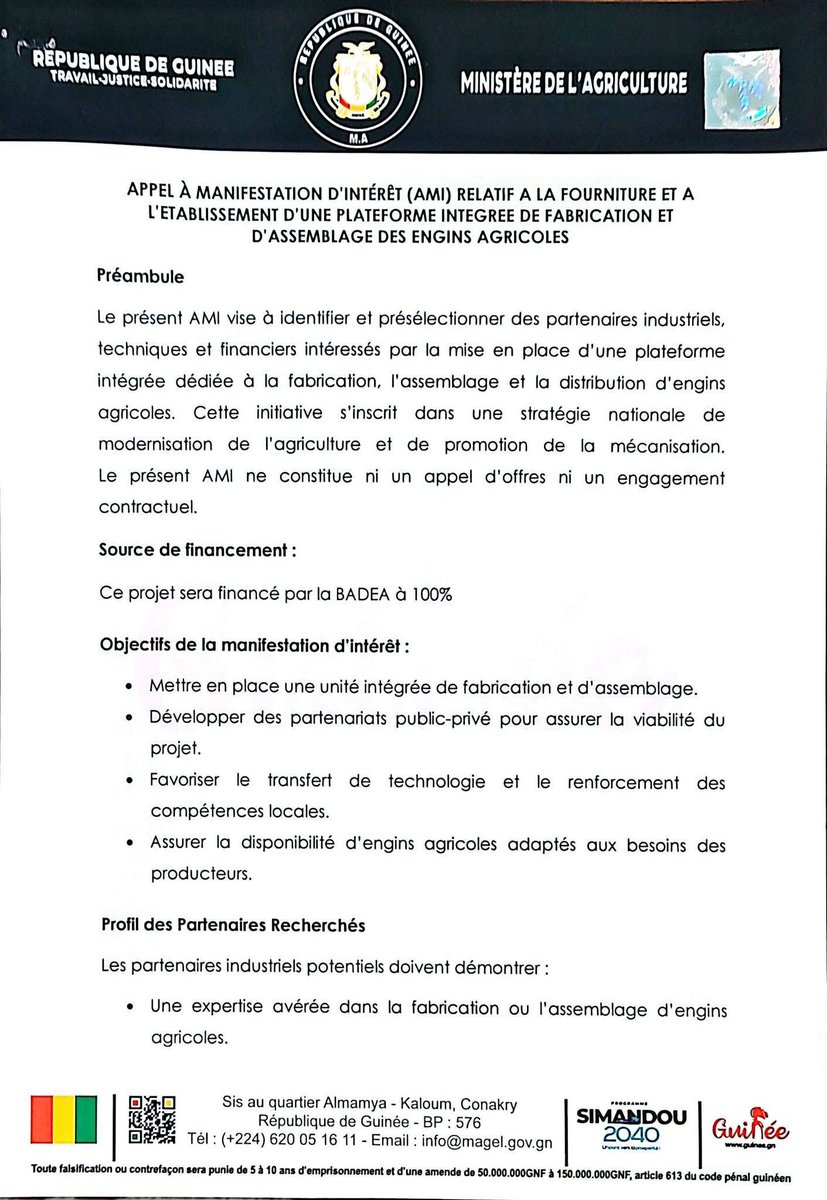 Ministère de l’Agriculture de Guinée tweet media