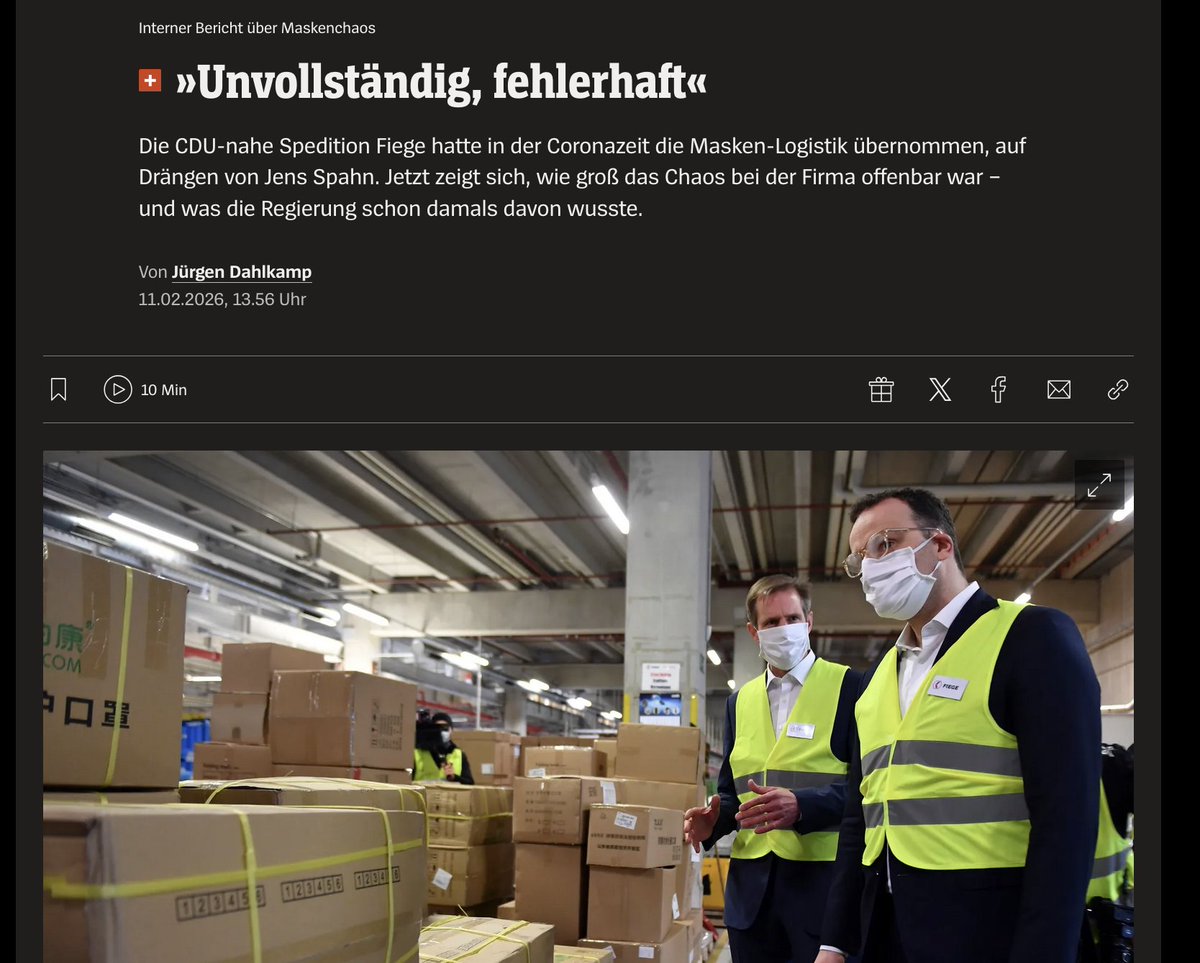 NEU: Das Gesundheitsministerium hat uns laut Spiegel angelogen: Warkens Leute sagen, sie wissen nichts über Fehler bei #Spahn Lieblings-Logistik-Firma. Dabei liegen dort Listen vor, die die Fehler aufzählen - und die ihr jetzt im Spiegel nachlesen könnt: spiegel.de/panorama/spahn…