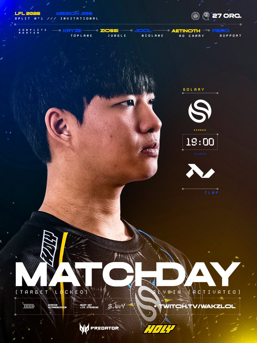 🔵 LFL Invitational - Super Group

Des petits pirates hier, au tour des matelots aujourd’hui 🥱

🟨 twitch.tv/WakzLoL
🟦 19H00 - #SLYWIN