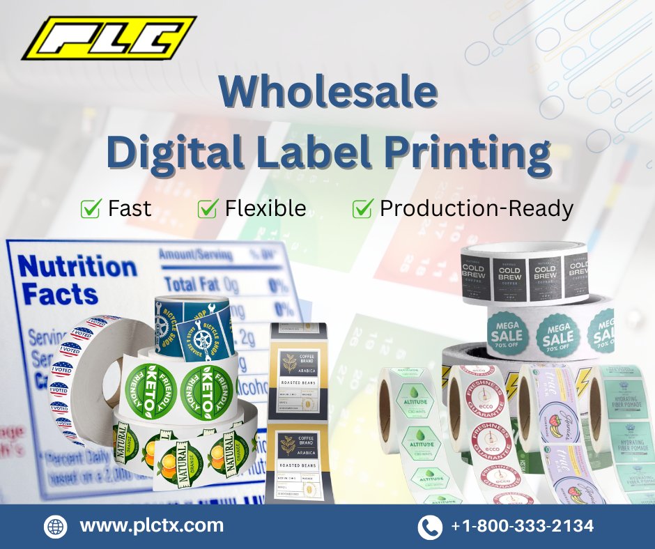 Short runs. Fast turnaround. Production-ready quality.

Wholesale digital label printing built for brands that move fast.

Visit: plctx.com/digital-label-…

#DigitalLabels #WholesalePrinting #B2BManufacturing