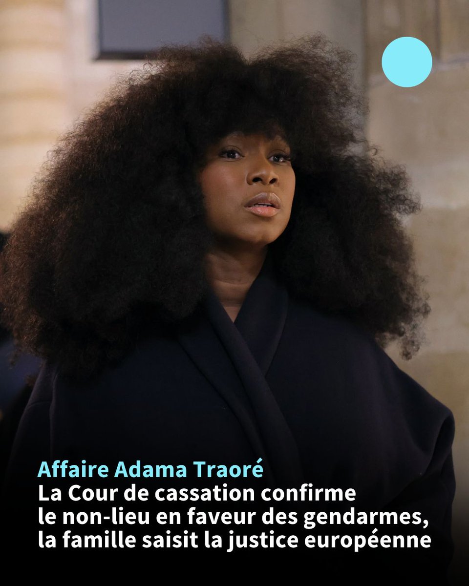 ⚖️ La Cour de cassation a confirmé mercredi le non-lieu dans l'affaire de la mort d'Adama Traoré, un dossier devenu emblématique des accusations de violences et de racisme contre les forces de l'ordre ⤵️