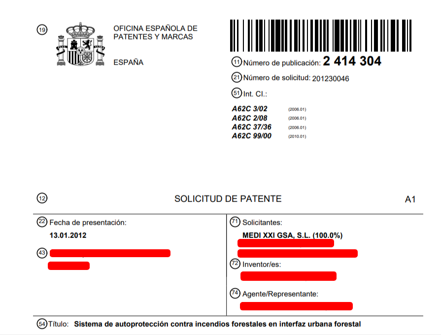 ferrandalmau78's tweet photo. 2) #SIDEINFO es una patente europea, titularidad de @Medi_XXI_GSA
Desde 2005 (1a instalación fija), 2008 #PropiedadIntelectual, 2012 (#patente) hasta hoy, hemos desarrollado líneas de investigación e innovación en materia de #defensa contra #IIFF en #InterfazUrbanoForestal #IUF https://t.co/4gsGDxbOdY