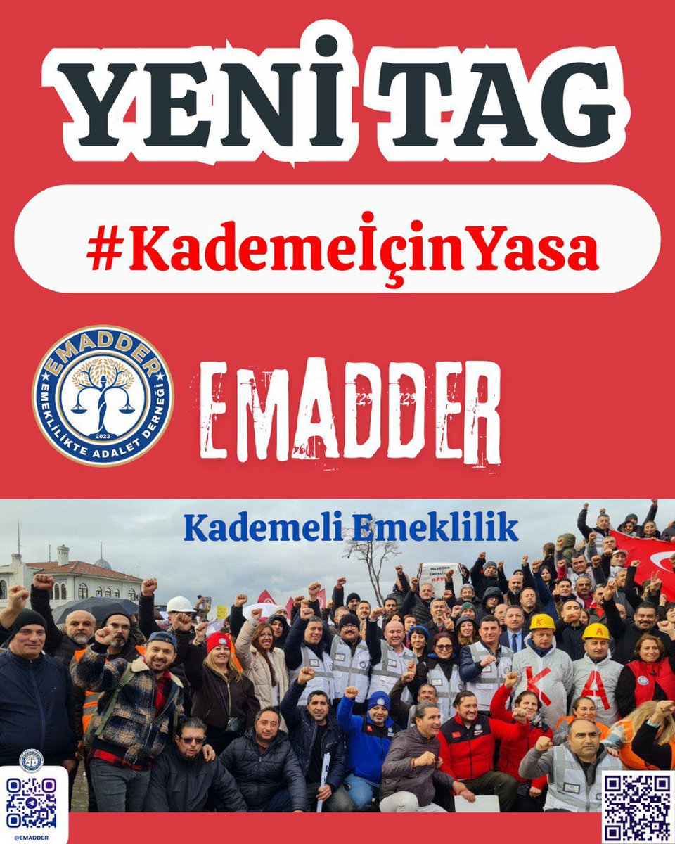 Kademe haktır.👈🏻
Adil bir yasa acil elzemdir.
Kademe İçin Adalet 
<a href="/EmadDernegi/">EMEKLİLİKTE ADALET DERNEĞİ ⚖️</a>
#KademeiçinYasa