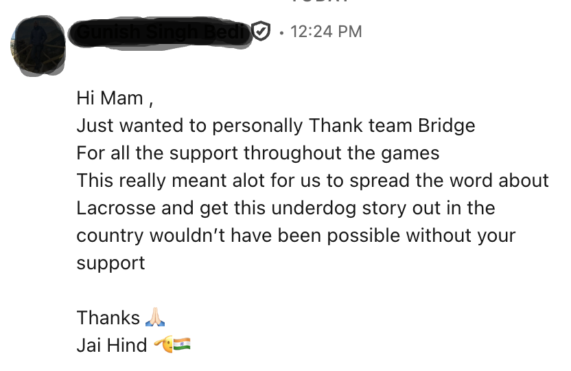 This is why we do what we do at <a href="/the_bridge_in/">The Bridge</a>.
The Indian men's and women's teams were crowned the 2026 Asian Lacrosse Games champions last week.