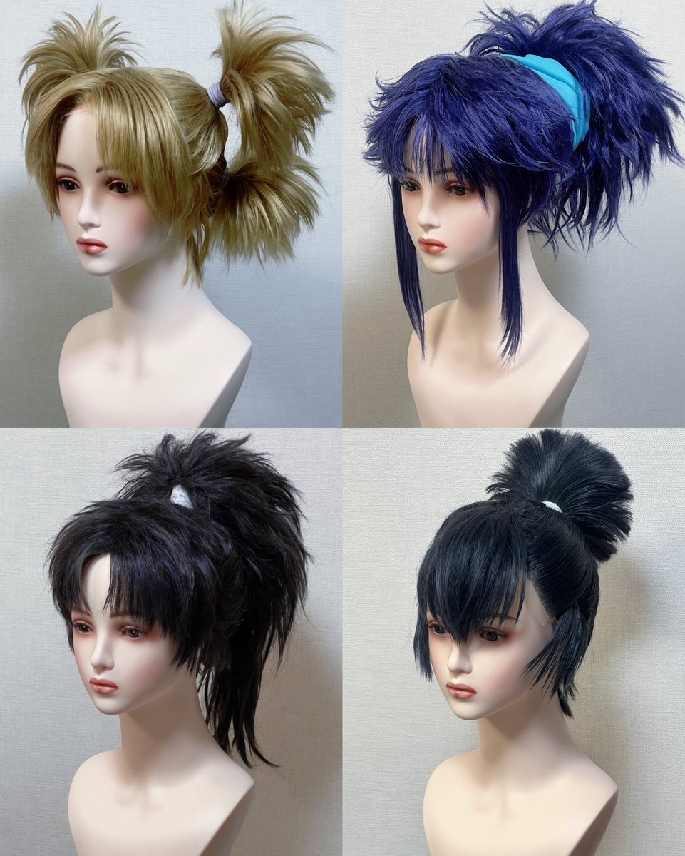 ウィッグはどんな髪型でも地毛ぽく作りたくて全力💥これは前にかわいいマネキン来た時嬉しくて被せまくった結い上げたち