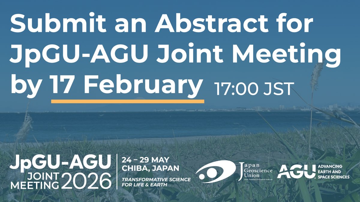 🇯🇵Abstracts Open for the JpGU-AGU Joint Meeting taking place 24-29 May in Chiba, Japan!🇯🇵

The third JpGU–AGU Joint Meeting will bring together scientists from around the world to exchange data, methods, and insights across the Earth and space sciences—from earthquakes and