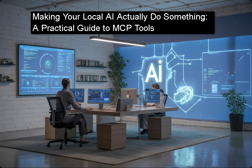 Making Your Local AI Actually Do Something: A Practical Guide to MCP Tools

softtechhub.us/2026/02/11/loc…

#MCPTools #LocalAI #AIWorkflows #PracticalAI #AIProductivity #AutomationTools #AIDevelopment #SelfHostedAI #AIInfrastructure #TechGuide #AIIntegration #SmartAutomation #AI