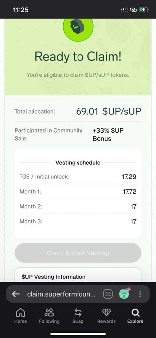 gasvector_x's tweet photo. 💸🔥🪂 😱 $UP #airdrop claim from #SuperForm ( @superformxyz ) is now live 

If you farmed #UP points earlier, you can already claim your tokens.  

Claim: https://t.co/z3XzBjyVR7

💸Total supply: 1B tokens  
💰≈50% allocated to community &amp; ecosystem https://t.co/aYuCiQJ2Oz