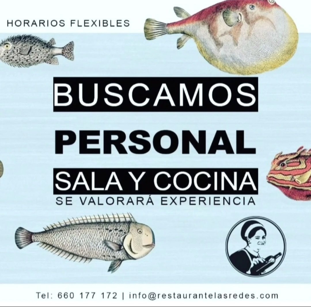 🔴 BUSCAMOS PERSONAL PARA SALA Y COCINA🔴
• Se valorará experiencia 
• Para todo el año, temporada de verano o fines de semana 
• Diferentes opciones de horarios
• No disponemos de alojamiento 

• Contacta con nosotros:

 ☎️ 660 177 172  

✉️ info@restaurantelasredes.com