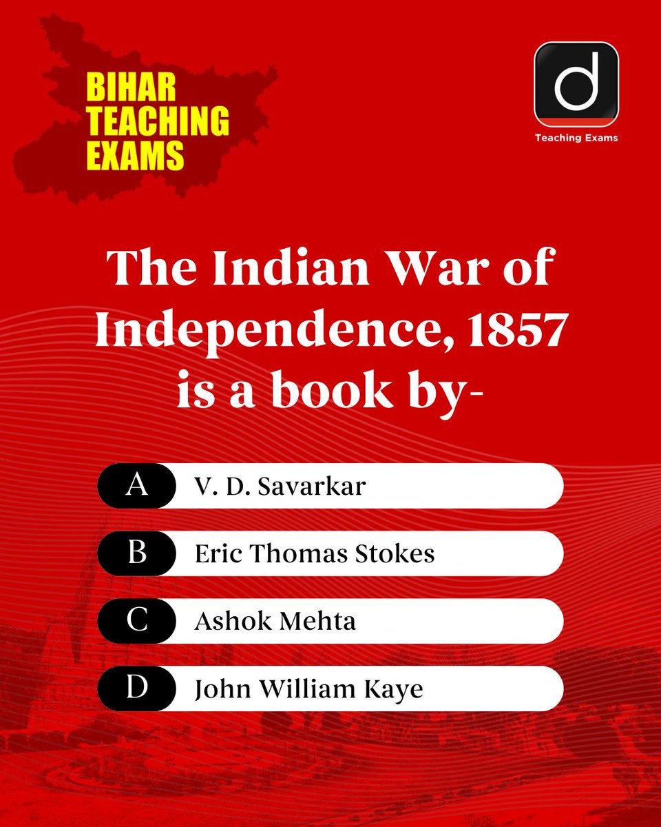 Drishtiteaching's tweet photo. Take the Bihar teaching exams quiz daily and turn your preparation into success with consistent practice!
#BPSCTRE #BPSC #TRE #BiharSTET #PrimaryTeacher #TeachingCourses #DrishtiTeachingExams https://t.co/WfI7D0lzj6
