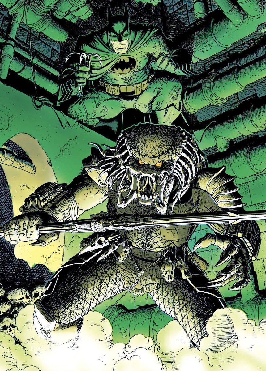 Batman vs Predator (1991) pin up by Arthur Adams