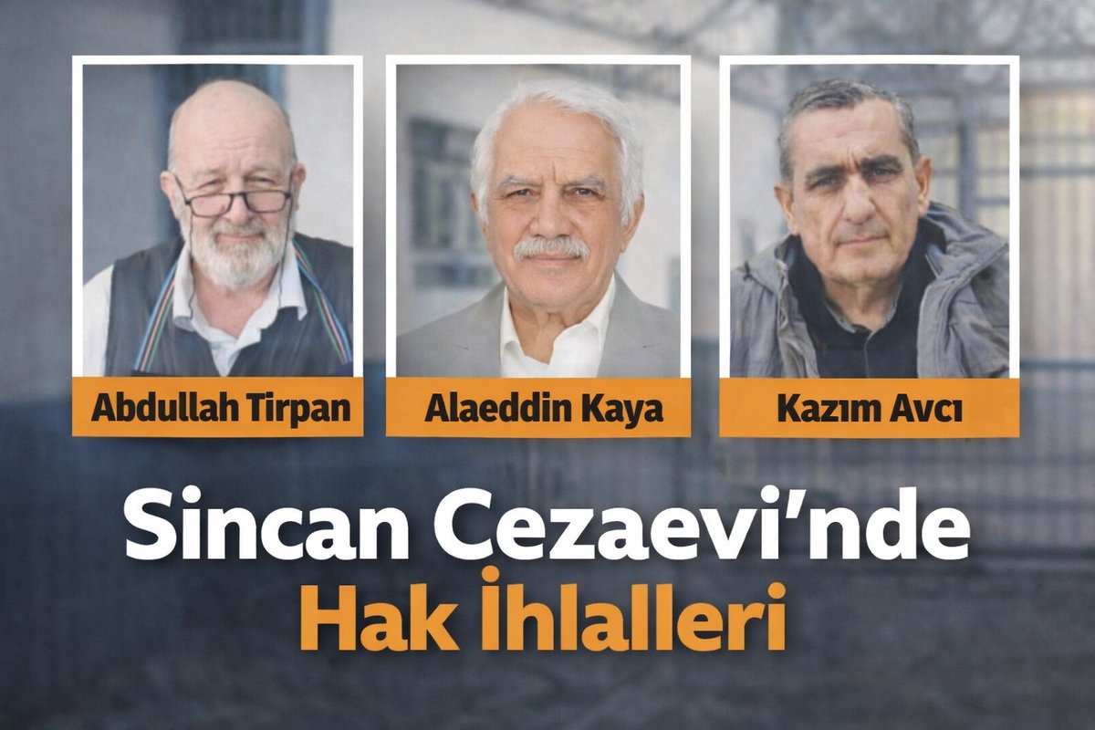 cezaeviihlaller's tweet photo. 📢 ETİKET DUYURUSU 📢

📅: 11.01.2026 | Bugün

🇹🇷: 21:00
🇪🇺: 19:00
🇺🇸: 14:00(NY)

Sincan Cezaevi’nde hak ihlalleri yaşanıyor ve yasal olan  denetimli serbestlik hakkı keyfi olarak engelleniyor. https://t.co/A4AOTl3Kdk