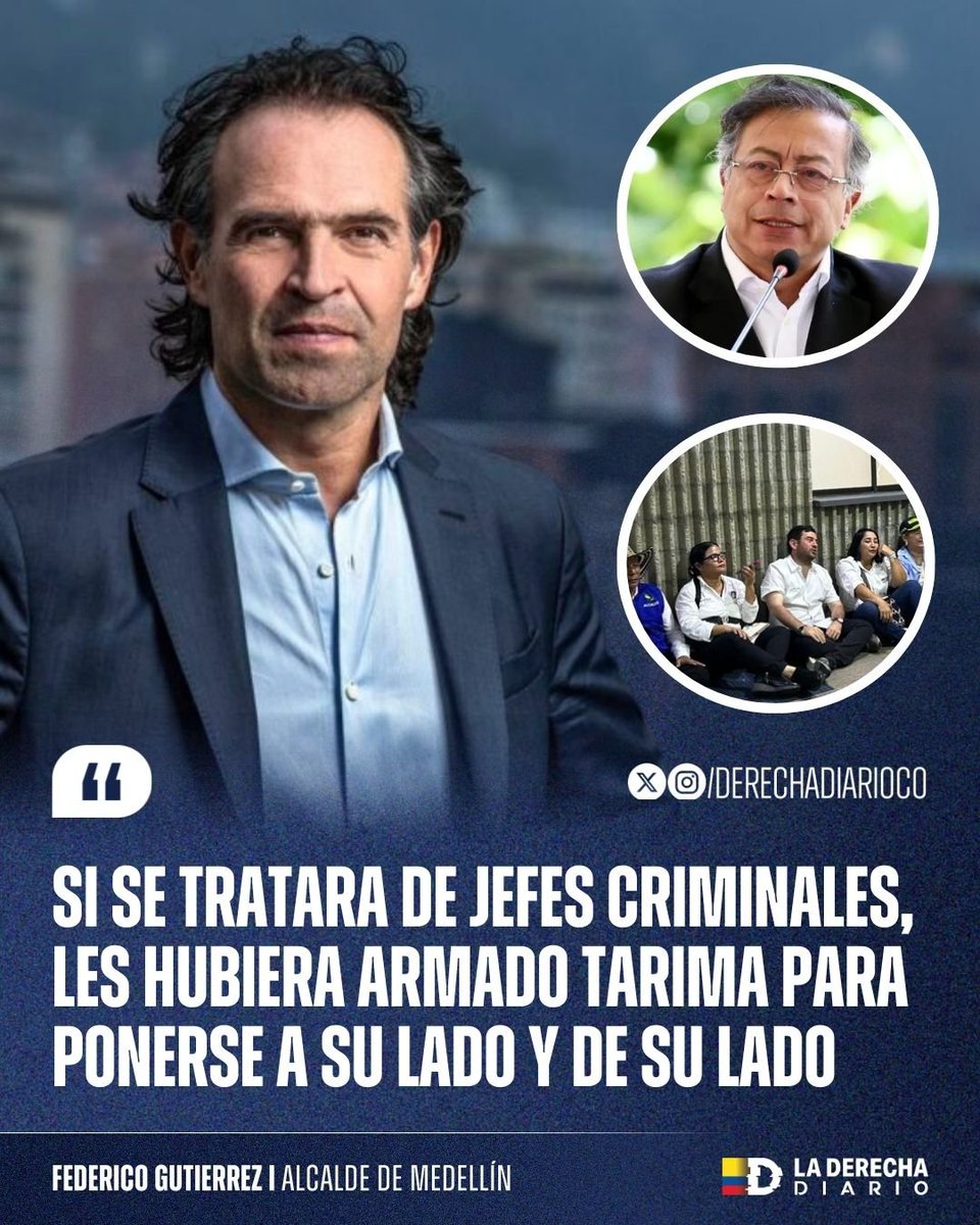 DerechaDiarioCO's tweet image. 🚨🇨🇴 | BIEN DICHO: El alcalde de Medellín, Fico Gutiérrez, humilló a Petro tras es el desplante a los alcaldes en el consejo de ministros: “Si se tratara de jefes criminales, les hubiera armado tarima para ponerse a su lado y de su lado”.