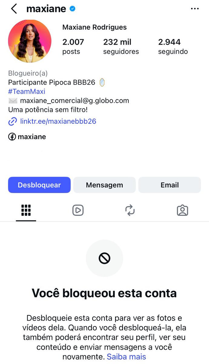 Monstrosz's tweet photo. Torço pra Ana Paula e gosto da Sol, então resolvi bloquear a Maxiane #BBB26 https://t.co/0rjXTdJU7K