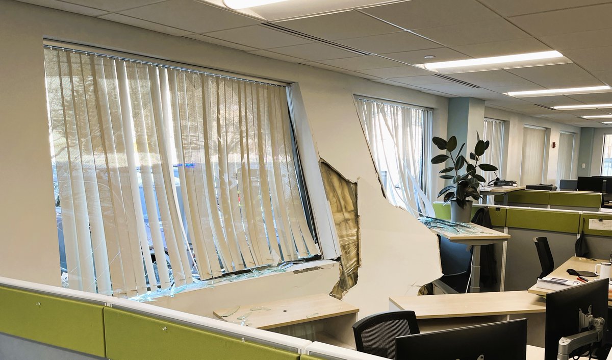 This morning, Framingham firefighters responded to a report of a vehicle that struck a building at 959 Concord St. Thankfully, no injuries were reported. While the impact caused significant damage to the façade and two windows, there was no structural compromise to the building.