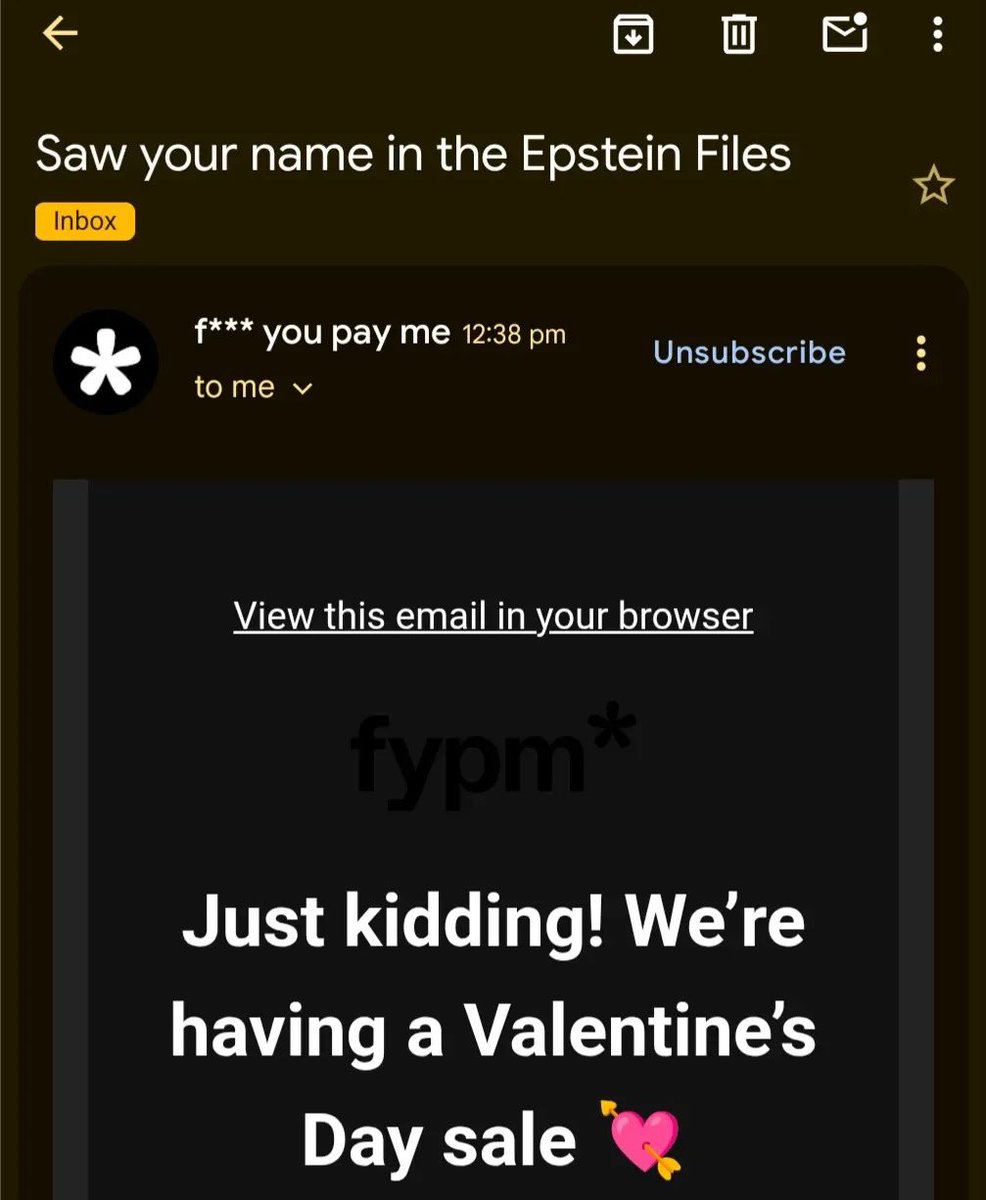MissGinaDarling's tweet image. Oh my god. If you use the Epstein files to market your business, you need to get your shit rocked. Wtf is this email blast???