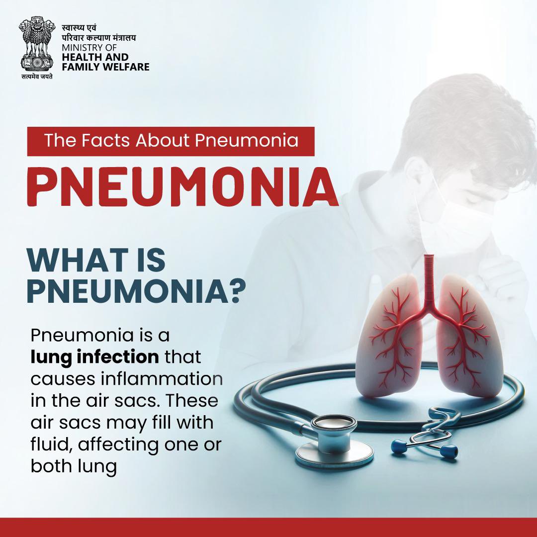 MoHFW_INDIA's tweet image. Pneumonia is a serious lung infection that can be life-threatening, especially for children.

Prompt medical consultation is crucial for effective treatment and recovery.

#Pneumonia
#ChildHealth