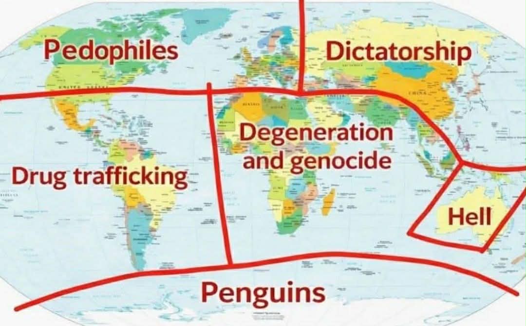 Amelie_Paul's tweet image. La carte du monde après 6 heures sur X.
Les pingouins, eux, vont bien. 🐧