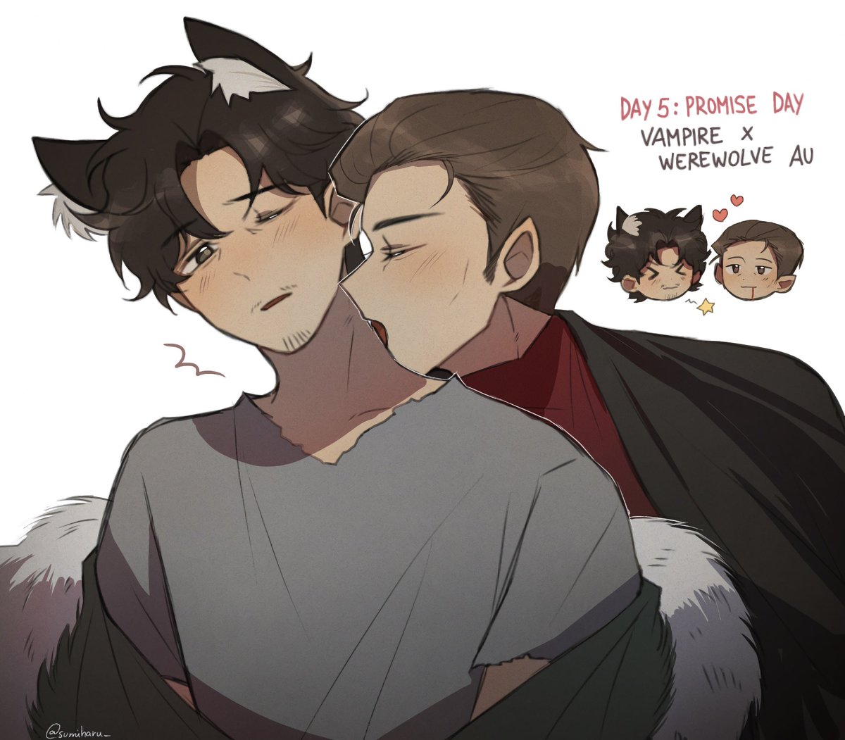 Day 5: Promise Day 
Vampire x Werewolve au
#Inhun #LoversOfVeiledEpilogues #LettersForInhun
