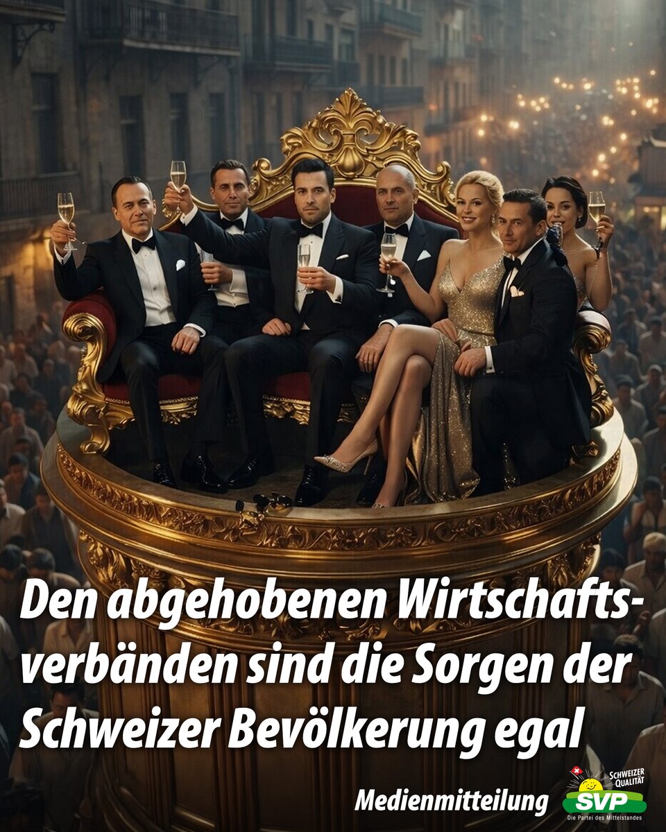 Jetzt ist es offiziell: Am 14. Juni kommt die Nachhaltigkeits-Initiative «Keine 10-Millionen-Schweiz!» zur Abstimmung. Eine kleine Wirtschaftselite profitiert von der masslosen Zuwanderung – die Mehrheit der Schweizer Bevölkerung leidet. 👉🏼 svp.ch/aktuell/publik…