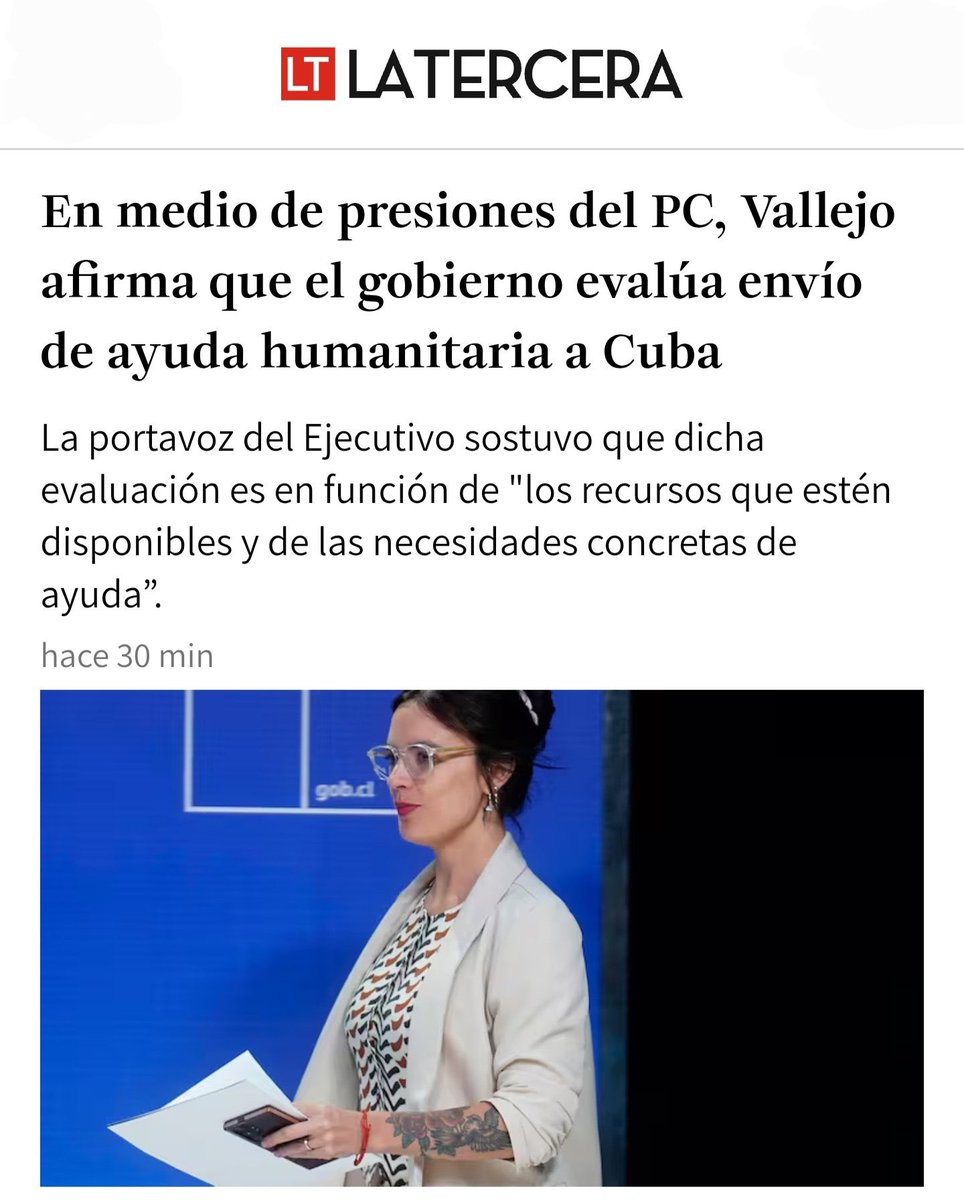 🔴 CONFIRMADO: El gobierno se quiere gastar TUS IMPUESTOS en enviarle recursos a la dictadura cubana.

Lo confirmó Camila Vallejo ☠️🪦