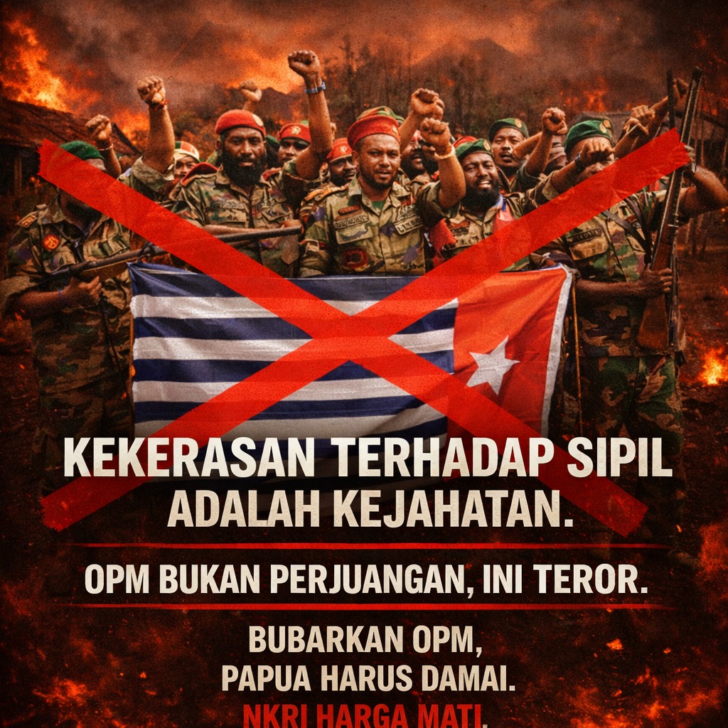 MarlonNatan17's tweet photo. Kekerasan yang berujung kematian adalah kejahatan terhadap kemanusiaan. Masyarakat Papua menolak keras KKB! #BUBARKANKKB https://t.co/R80j3jM3dG