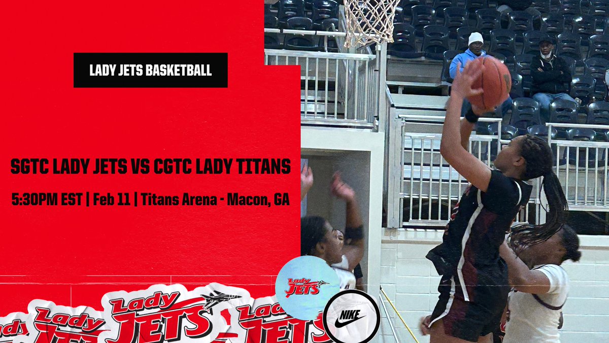 SGTCJets's tweet image. GAME DAY ON THE ROAD! 
🆚 @CGTCAthletics 
⏰ 5:30 PM
📍 Titans Arena - Macon, GA 
💻 youtube.com/@CGTCAthletics 
#SGTCLadyJets #GameDay #Takeoff