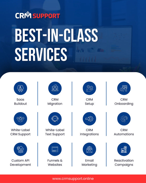 CRMSupportonlin's tweet photo. 12 expert CRM services. One trusted partner. 🚀

From setup → automation → migration → marketing

we streamline your workflows, improve adoption, and drive real growth.

Book a free consult 👉https://t.co/3PSmwnSOdu 

#CRM #Automation #SaaS #Marketing https://t.co/bX7X1DTXuZ