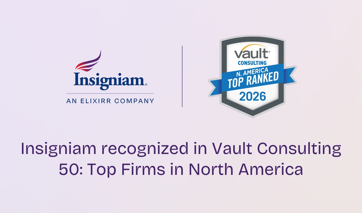 We’re proud to share that Insigniam has been named to the Vault Consulting 50 North America list, earning recognition as one of the top 50 consulting firms in North America!

Learn more about the ranking: hubs.li/Q042z-2h0