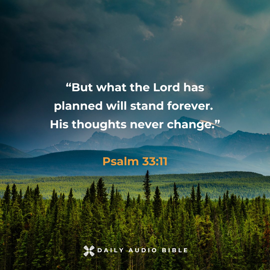 Psalm 33:11 comes from today’s Daily Audio Bible reading. As we walk this year out repairing our trust, rest in God’s unchanging plans. Let His faithfulness guide the ongoing work of REPAIR in your heart. 🙏🌿

#DailyAudioBible #DABCommunity #DABFamily #BibleInAYear