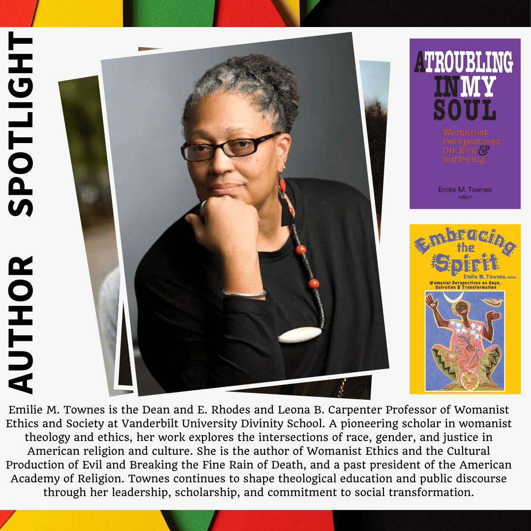 OrbisBooks's tweet image. ✨📚 Black History Month Author Spotlight 📚✨ 

Celebrating Emilie M. Townes, a vital voice in womanist theology. 

Explore her work at Orbis Books! 

#BlackHistoryMonth #AuthorSpotlight #EmilieTownes #WomanistTheology #FaithAndJustice #Ethics #ReadOrbis #TheologyMatters ✨📚