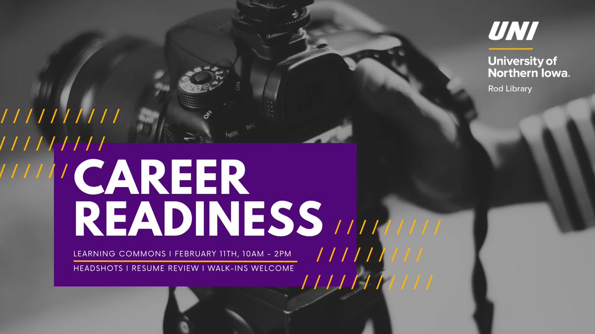 Today's the day! Stop by the Rod Library today February 11th, 10 am - 2 pm for a free headshot and resume review.