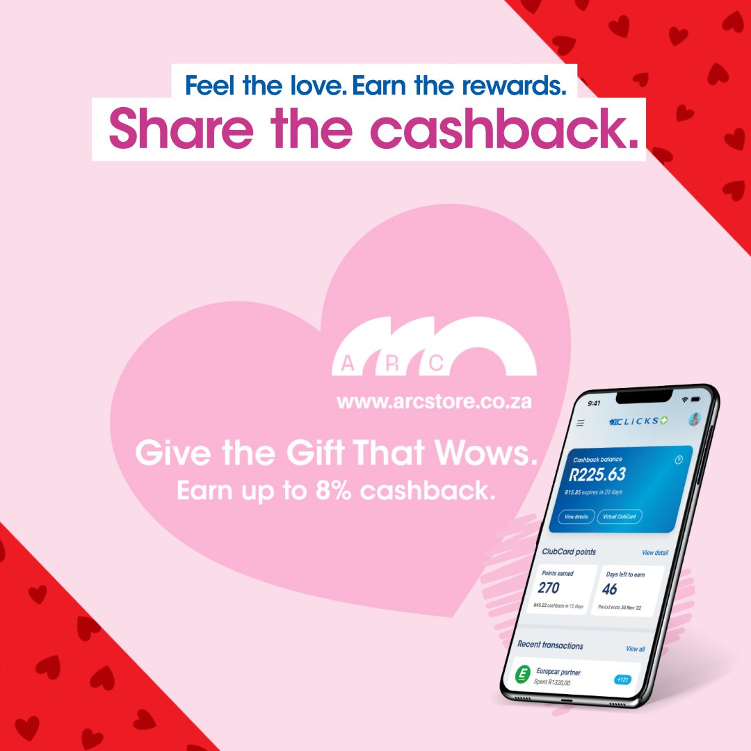 Clicks_SA's tweet image. Gifts, glam, and a little self-care magic! ✨

Pamper at Sorbet, shop beauty and fragrance at ARC, or gift joy with The Body Shop – and feel the love with cashback every step of the way! 💖💸

Feel good. Pay less.

#Clicks #ClicksValentinesDay #FeelTheLove #Sorbet