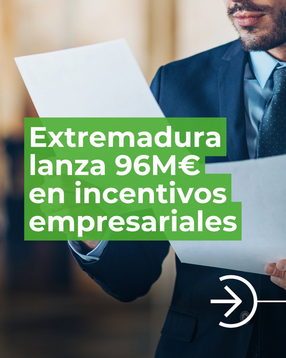 InvestExt's tweet photo. Extremadura refuerza su compromiso con la inversión: 96 millones de euros en incentivos empresariales para impulsar el crecimiento de la inversión privada.

Más info en nuestro perfil: 
https://t.co/x1wfSrQazq https://t.co/c8OoG7H1sl