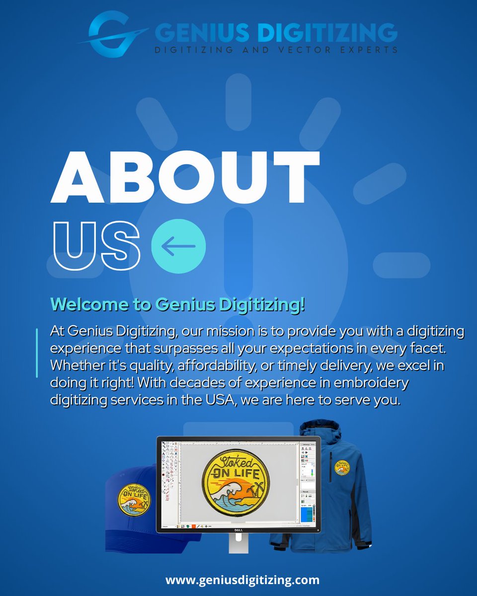 With decades of expertise in the USA embroidery industry, our mission is simple: to exceed your expectations in every single facet—whether that’s top-tier quality, budget-friendly pricing, or lightning-fast delivery.

Shop Now: geniusdigitizing.com

#EmbroideryDigitizing