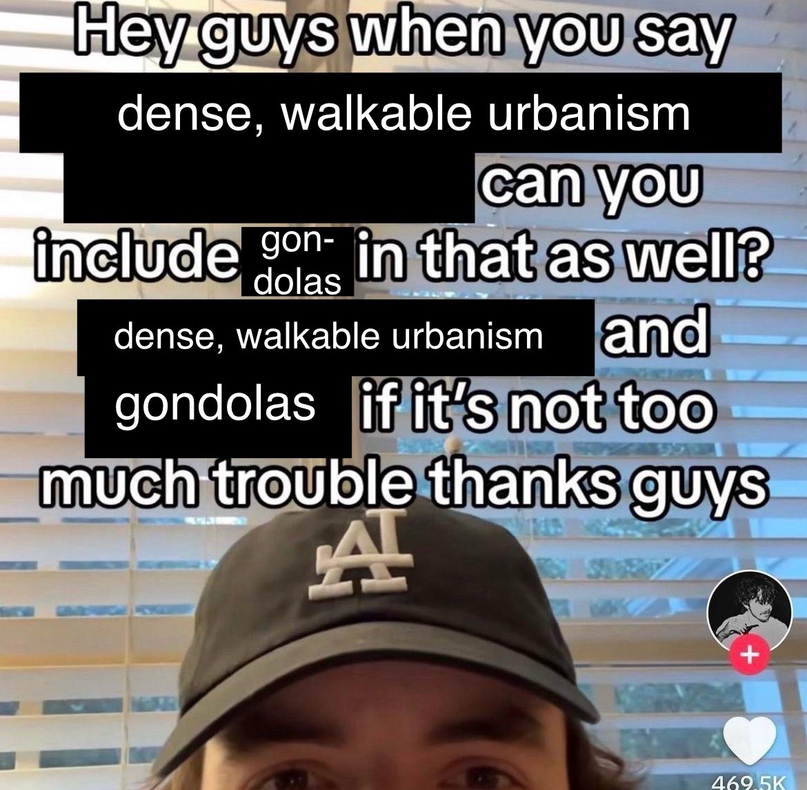 I love this gondola company inserting itself into urbanism discussions and just slipping in “oh btw also you need gondolas”