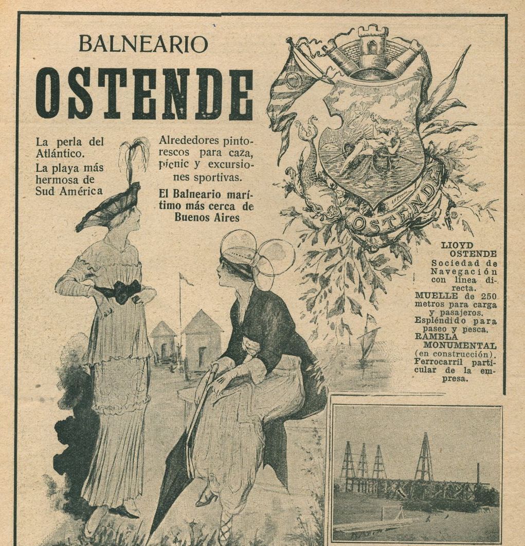 “La perla del Atlántico”, “La playa más hermosa de Sud América”, “El Balneario marítimo más cerca de Buenos Aires”.

🗞️Recorte de aviso en la Revista PBT, 1914