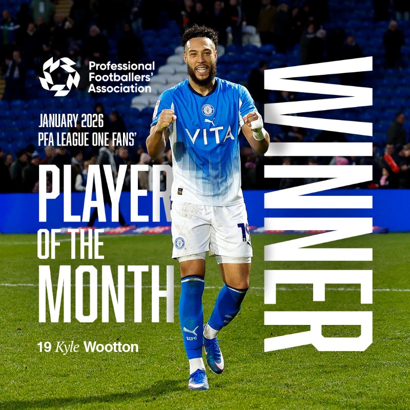 StockportCounty's tweet photo. Fully deserved 👏

Kyle Wootton has been named PFA Fans’ League One Player of the Month for January 🫡

#StockportCounty