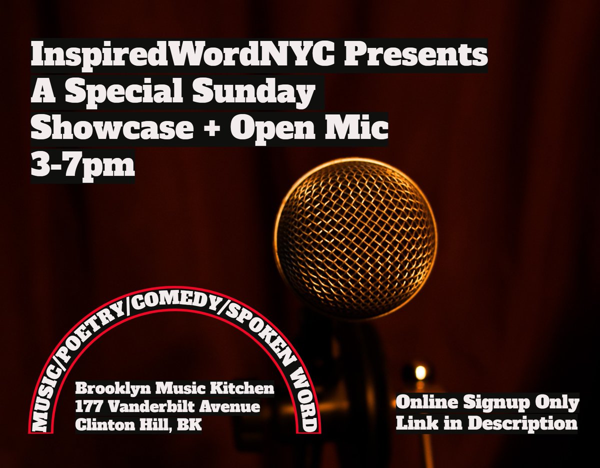 Tix/Sign-up @

sundaybkopenmic.eventbrite.com

#nycmusic #nycpoetry #nycmusicians #livemusicnyc #brooklynlive #brooklynopenmic #bkopenmic #nycopenmic #openmicnyc #brooklynmusic #brooklynevents #openmicnyc #brooklynlivemusic