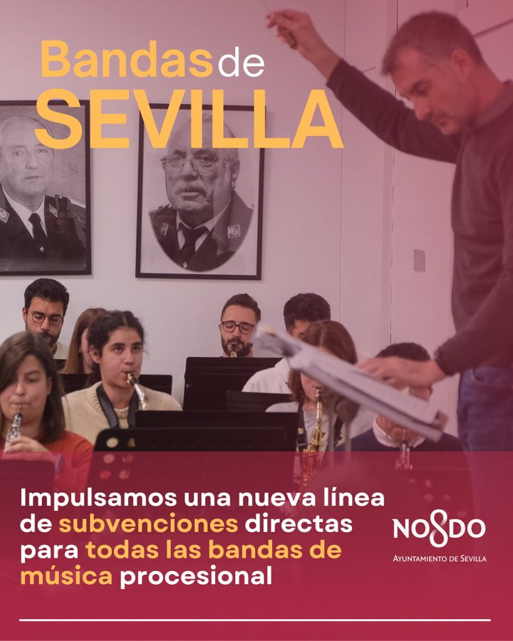 #Sevilla | 🟠El Ayuntamiento de Sevilla responde al contundente comunicado publicado ayer por el Consejo de Bandas, anunciando "una nueva línea de subvenciones directas para todas las bandas de música procesional": más de 90.000€ en ayudas y cesión de locales municipales.

➡️