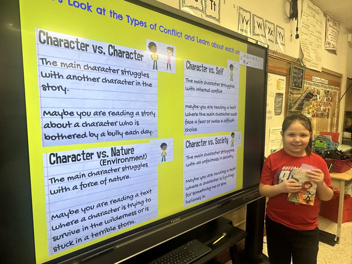 SusanAncnoto's tweet photo. Working on identifying Conflict in Historical Fiction. Students sharing out after Reading Lab @CraigHillGCSD @JulieParsons203 https://t.co/PfJExdlyn1