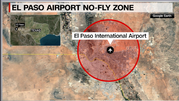 UPDATE (CNN): Source briefed by FAA tells me that military activity behind the El Paso flight ban included unmanned aircraft operations and laser countermeasure testing in airspace directly adjacent to civilian routes into El Paso International. Airspace restriction just lifted.