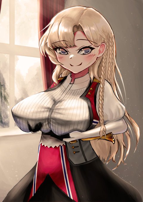 --胸を持ち上げた腕に柔らかく肉が食い込み、重量を感じさせる。露骨な視線に気づいたのか。

「フフッ、わらわのような小さな体躯に不釣り合いな胸部、そういうのを好まれる殿方も多いと聞きます。提督、あなたは…どうかしら?」

妖艶に、アイツヴォルはこちらを見やって笑みを浮かべた。 