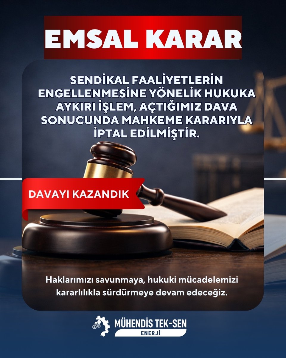 Sendikal Faaliyetlerin Engellenmesine Mahkemeden İptal Kararı

Sendikamız Denetleme Kurulu üyesinin, sendika kurul toplantıları için kurumundan usule uygun olarak izin başvurusunda bulunmasına rağmen, çeşitli bahanelerle izin talebi reddedilmiştir.

Sendikamızca açılan dava