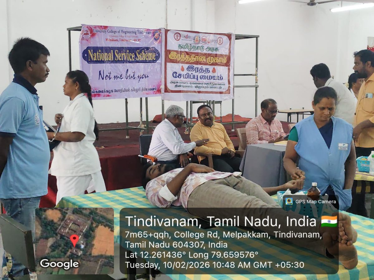 UTindivanam's tweet photo. UCET NSS Unit Blood Donation Camp (10.02.2026) 🩸
Successfully held at the Multipurpose Hall. Gratitude to all donors &amp; organizers for your life-saving support ❤️
Donate Blood, Save Life.
#BloodDonation #SaveLife #NSS #AnnaUniversity #UCET https://t.co/aGxhPwm0EJ