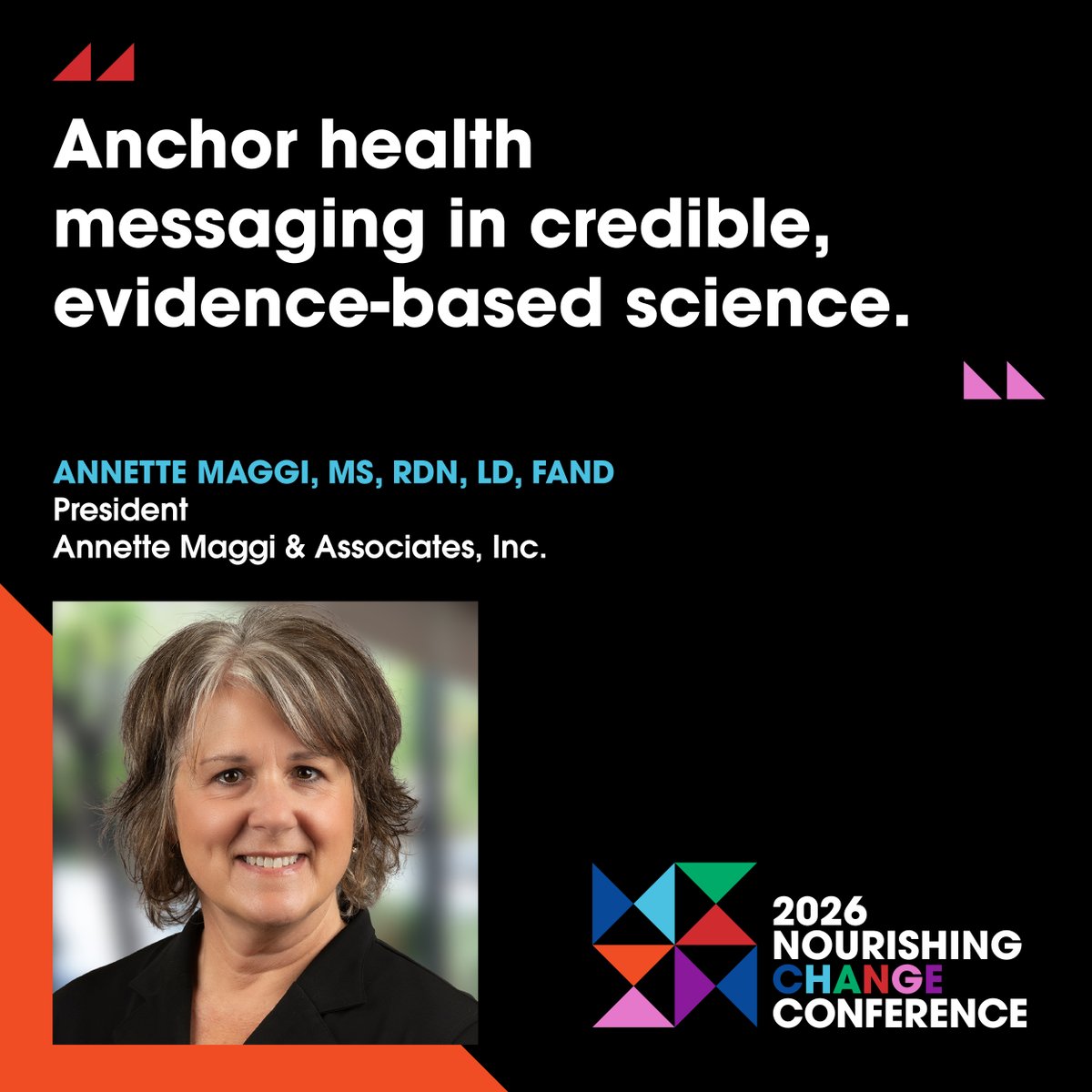 Annette Maggi explains why retail dietitians must anchor health messaging in credible, evidence-based science to cut through noise and drive impact.

Read more: nourishingchange.com/retail-dietiti…