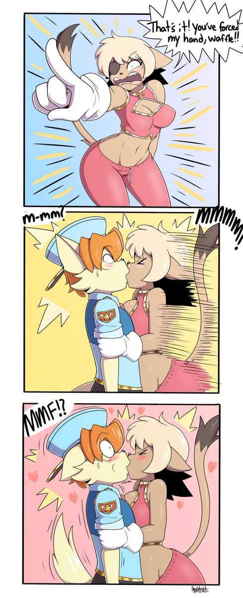 Waffle Ryebread and Alicia Pris from Tail Concerto. Love is in the air heh