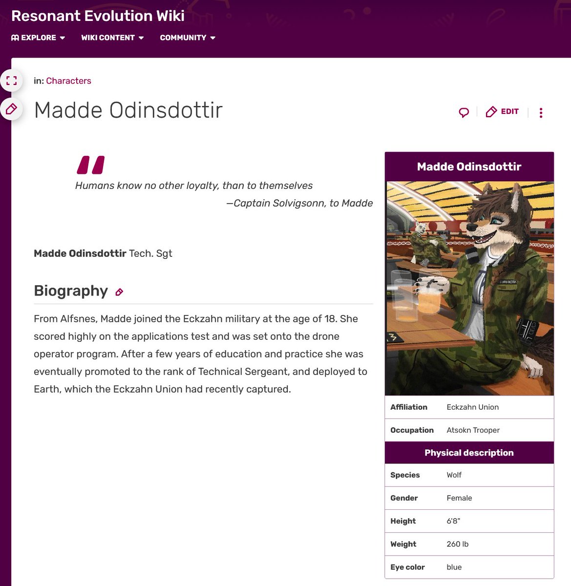 I started working on making a Resonant Evolution wiki. It is very bare bones right now and going to be a slow process, but I plan on continuously updating it during my free time. 

resonant-evolution.fandom.com/wiki/Resonant_…